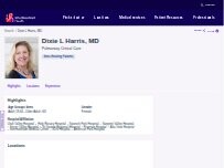 Website Screenshot Dixie L Harris, MD