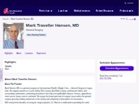 Website Screenshot Mark Traveller Hansen, MD