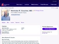 Website Screenshot Nicholas R. Goucher, MD