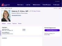 Website Screenshot Valerie F. Giles, NP