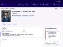 Website Screenshot Jonathan D. Harrison, MD