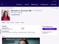 Website Screenshot Michelle K. Bischoff, MD
