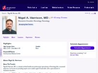 Website Screenshot Nigel A. Harrison, MD