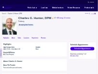 Website Screenshot Charles G. Hunter, DPM