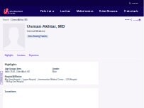 Website Screenshot Usman Akhtar, MD