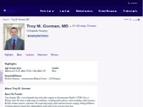 Website Screenshot Troy M. Gorman, MD