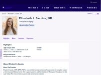 Website Screenshot Elizabeth L Jacobs, NP