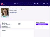 Website Screenshot Sarah E. Hudson, PA