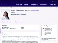 Website Screenshot Ivana Fukumoto, NP