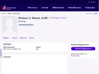 Website Screenshot Robert J. Baird, AUD