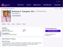 Website Screenshot Nickolas F. Gangwer, DO