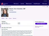 Website Screenshot Alexis Ann Gashler, NP