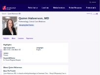 Website Screenshot Quinn Halverson, MD
