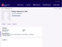 Website Screenshot Peter Hannon, DO