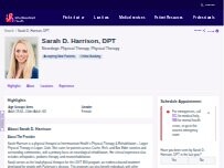 Website Screenshot Sarah D. Harrison, DPT