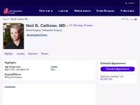 Website Screenshot Neil B. Callister, MD