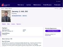 Website Screenshot Jaremy J. Hill, DO