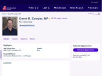 Website Screenshot Garet R. Cooper, NP