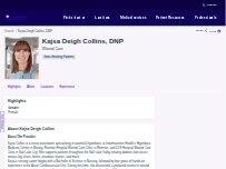 Website Screenshot Kajsa Deigh Collins, DNP
