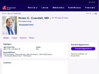 Website Screenshot Brian G. Crandall, MD