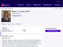Website Screenshot Mary L. Cooley, DPT