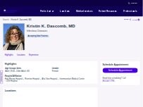 Website Screenshot Kristin K. Dascomb, MD