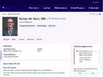 Website Screenshot Nolan W. Derr, MD