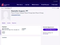 Website Screenshot Danielle August, DPT