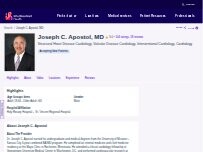 Website Screenshot Joseph C. Apostol, MD