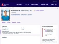 Website Screenshot Amanda M. Donohue, DO