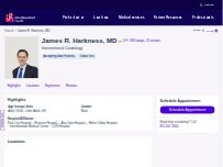 Website Screenshot James R. Harkness, MD