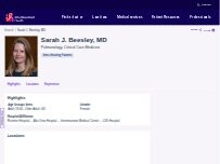 Website Screenshot Sarah J. Beesley, MD