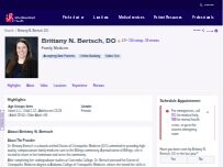 Website Screenshot Brittany N. Bertsch, DO