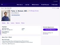 Website Screenshot Tyler J. Bickel, MD
