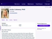 Website Screenshot Hollie Callaway, PHD