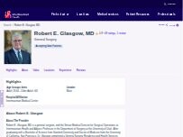 Website Screenshot Robert E. Glasgow, MD