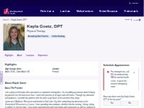 Website Screenshot Kayla Goetz, DPT