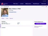 Website Screenshot Mac Gilbert, PHD