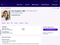 Website Screenshot Ute Gawlick, MD