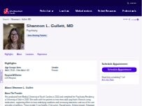 Website Screenshot Shannon L. Gullett, MD