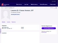 Website Screenshot Lauren D. Crane Annen, DPT