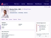 Website Screenshot Marija Dilic, MD