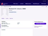 Website Screenshot Richard R. Coburn, DMD