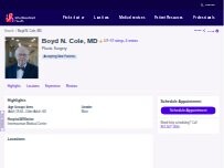 Website Screenshot Boyd N. Cole, MD