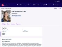 Website Screenshot Kathy Doom, NP
