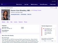 Website Screenshot Karen Ann Bradley, MD