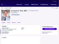 Website Screenshot Joseph H. Gitt, MD