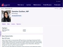 Website Screenshot Sandra Guillen, NP