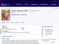 Website Screenshot Tanya Jackson, MD