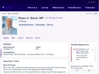 Website Screenshot Ryan C. Buck, NP